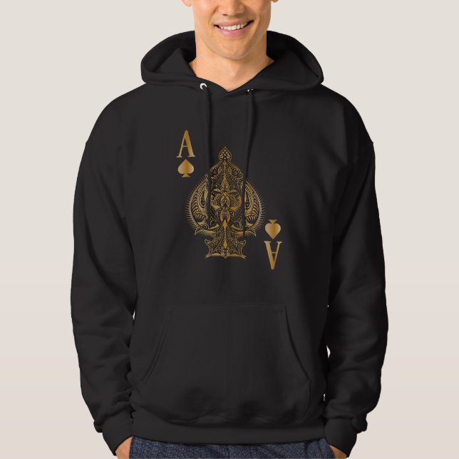 Spades Poker Ace Casino Hoodie (Front)