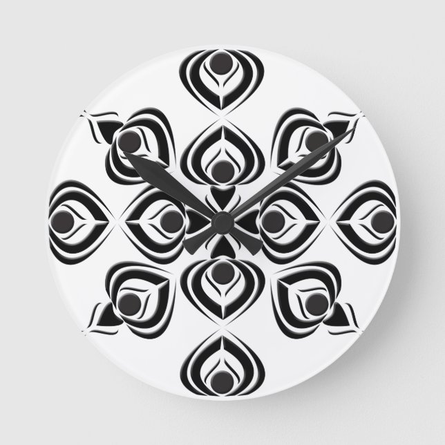 Spades Round Clock (Front)
