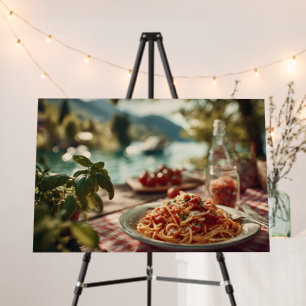 Spaghetti al Pomodoro on Lakeside Picnic Table Foam Board