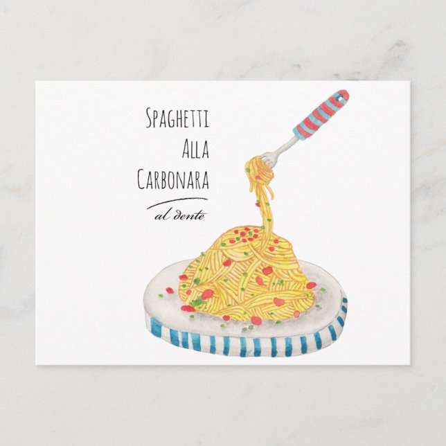 Spaghetti Alla Carbonara Postcard (Front)