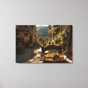 Spaghetti alla Gricia at a Mountain Villa Terrace Canvas Print