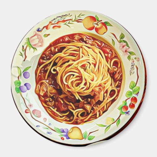 Spaghetti and Meatballs Food Refrigerator Magnet