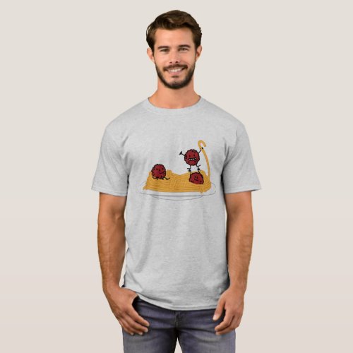 Spaghetti and meatballs pasta noodles Italian food T_Shirt