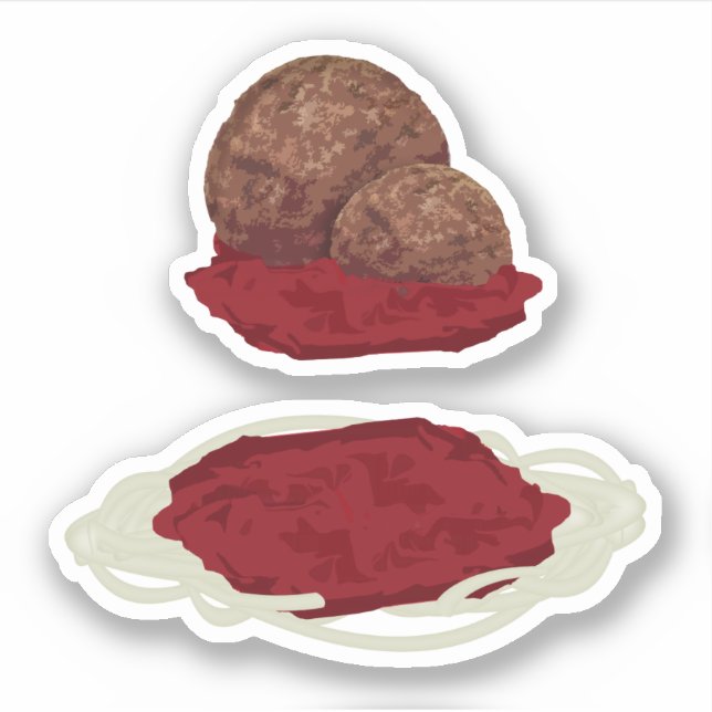 Spaghetti and Meatballs Sticker (Front)