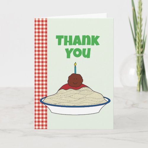 Spaghetti and Meatballs Thank You Card
