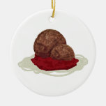 Spaghetti And Meatballs With Sauce Ceramic Ornament at Zazzle