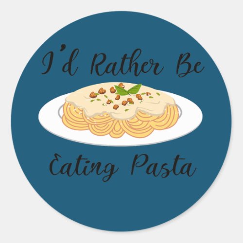Spaghetti and Pasta Ironic Saying Noodle Chef  Classic Round Sticker