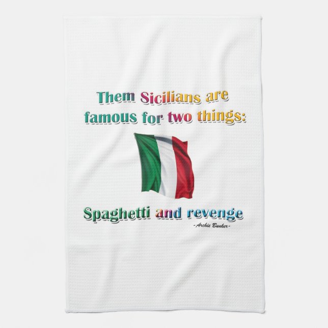 Spaghetti and Revenge Kitchen Towel (Vertical)