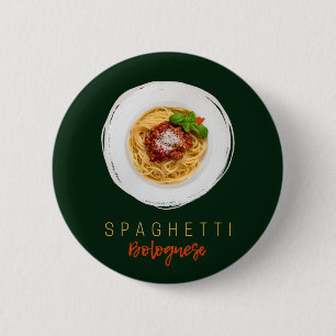 Spaghetti bolognese pasta noodle gourmet chef button