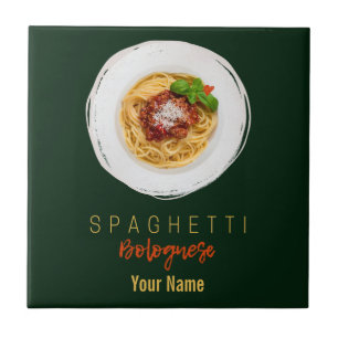 Spaghetti bolognese pasta noodle gourmet chef ceramic tile