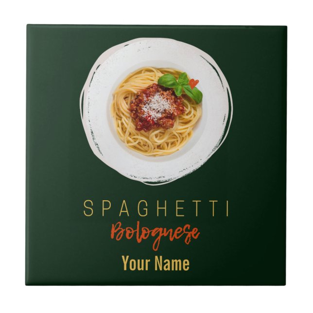 Spaghetti bolognese pasta noodle gourmet chef ceramic tile (Front)