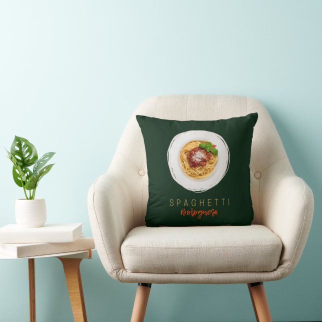 Spaghetti bolognese pasta noodle gourmet chef lugg throw pillow (Chair)