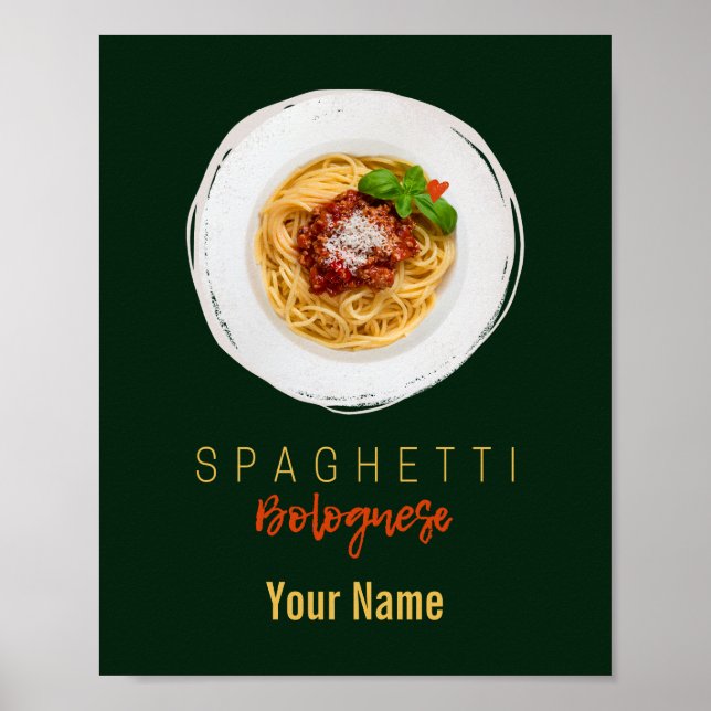 Spaghetti bolognese pasta noodle gourmet chef poster (Front)