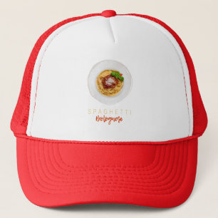 Spaghetti bolognese pasta noodle gourmet chef trucker hat