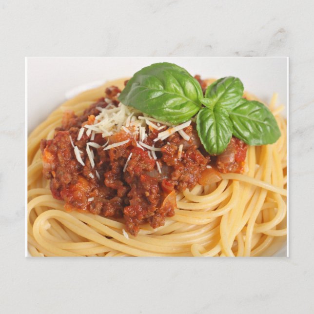 Spaghetti bolognese postcard (Front)