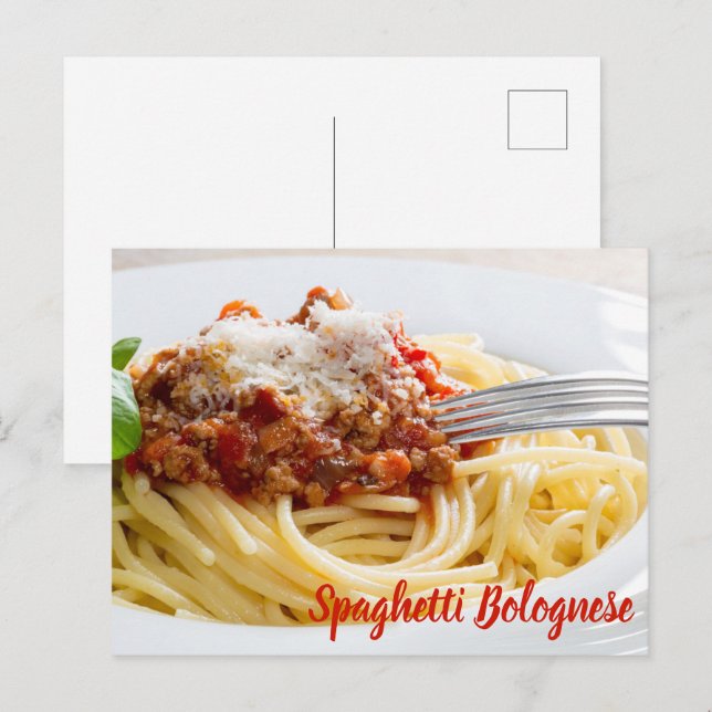 Spaghetti Bolognese Sauce Pasta with Parmesan Holiday Postcard (Front/Back)