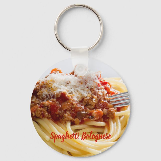 Spaghetti Bolognese Sauce Pasta with Parmesan Keychain (Front)