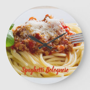 Spaghetti Bolognese Sauce Pasta with Parmesan Large Clock