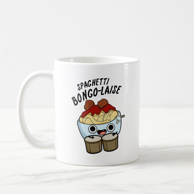 Spaghetti Bongolaise Funny Food Pun   Coffee Mug (Left)