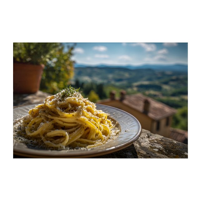 Spaghetti Cacio e Pepe Acrylic Print (Front)