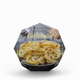 Spaghetti Carbonara Pasta with Bacon and Parmesan Acrylic Award