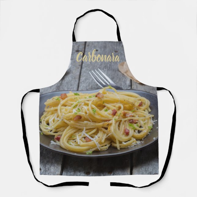 Spaghetti Carbonara Pasta with Bacon and Parmesan  Apron (Front)