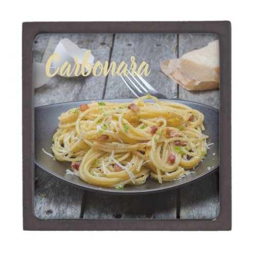 Spaghetti Carbonara Pasta with Bacon and Parmesan  Gift Box