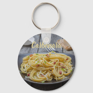 Spaghetti Carbonara Pasta with Bacon and Parmesan Keychain