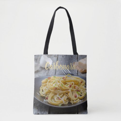 Spaghetti Carbonara Pasta with Bacon and Parmesan  Tote Bag