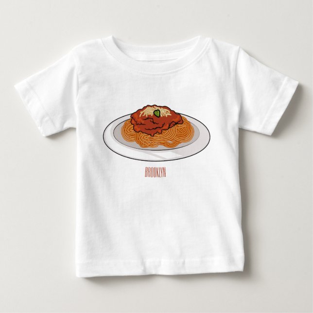  Spaghetti cartoon illustration Baby T-Shirt (Front)