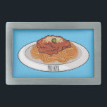 Spaghetti cartoon illustration Belt Buckle<br><div class="desc">Spaghetti cartoon illustration</div>