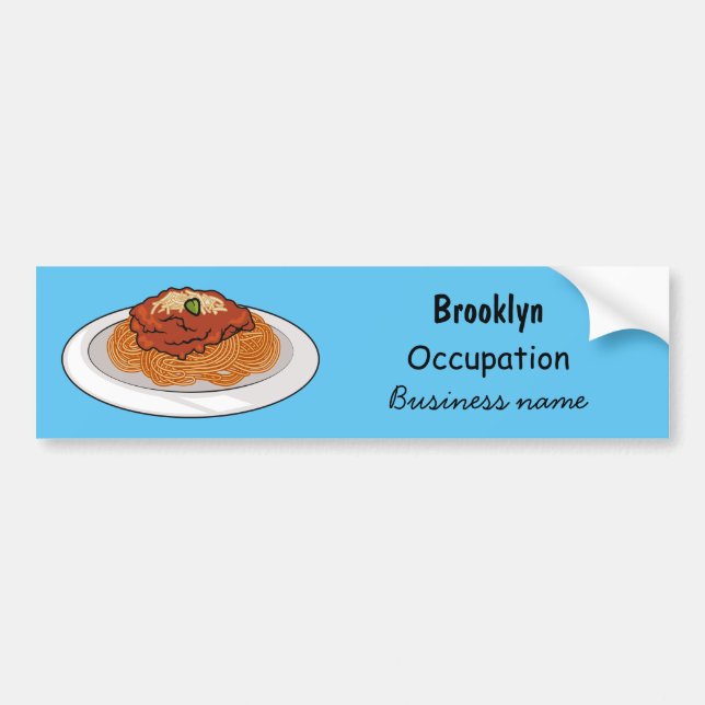  Spaghetti cartoon illustration Bumper Sticker (Front)