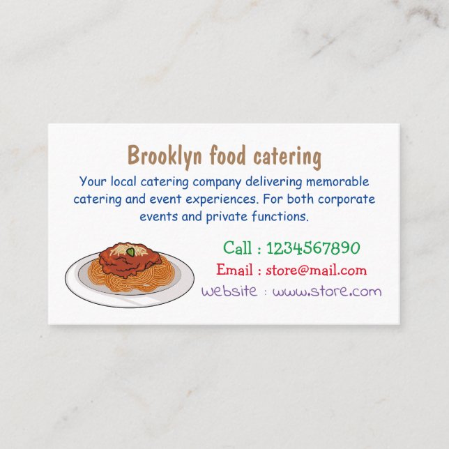  Spaghetti cartoon illustration Business Card (Front)