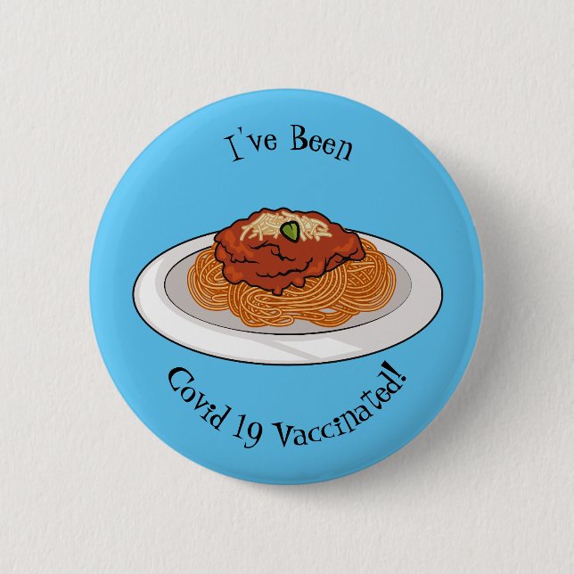  Spaghetti cartoon illustration Button (Front)