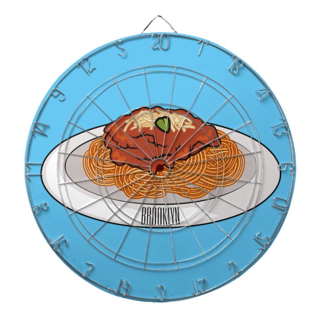  Spaghetti cartoon illustration Dart Board (Front)