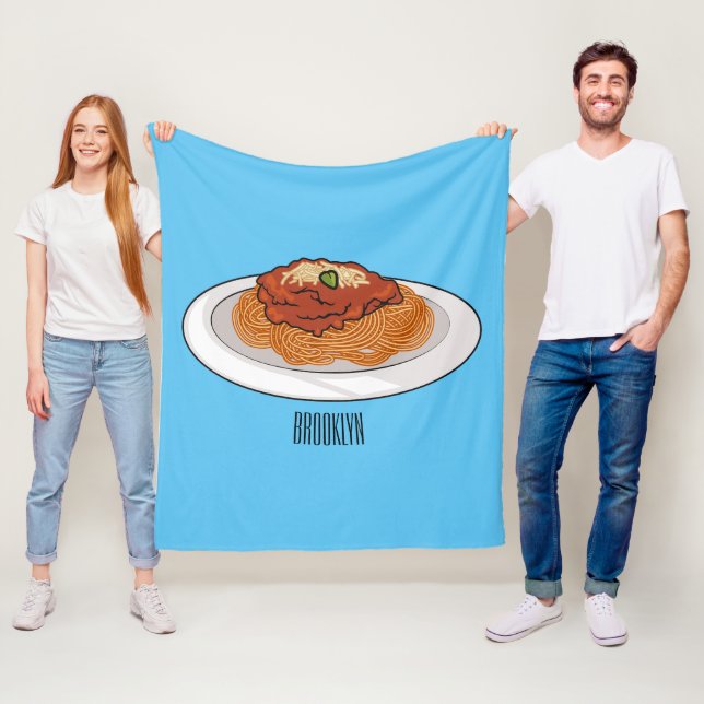  Spaghetti cartoon illustration Fleece Blanket (In Situ)