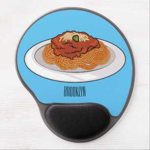 Spaghetti cartoon illustration Gel Mouse Pad