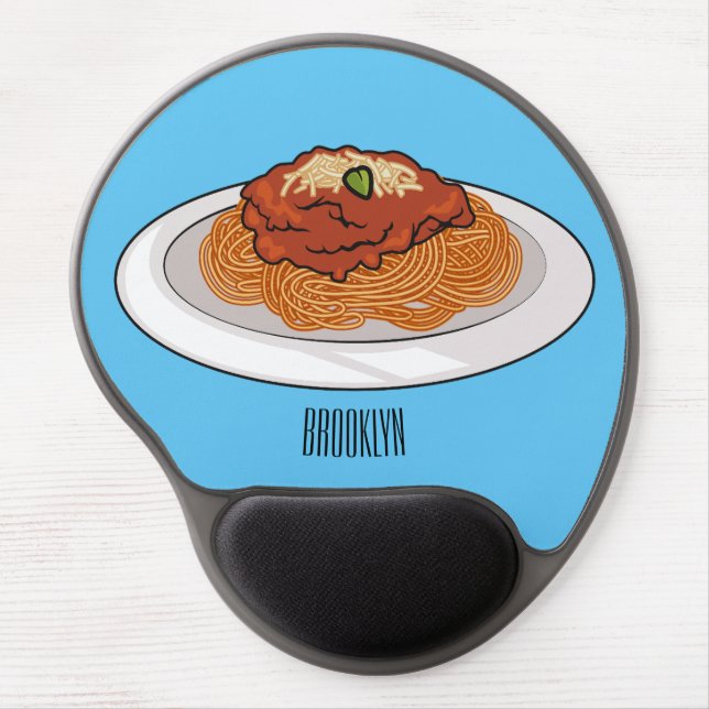  Spaghetti cartoon illustration Gel Mouse Pad (Front)