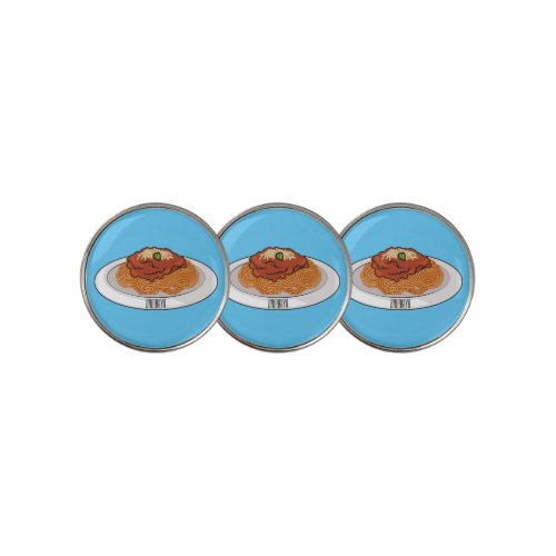  Spaghetti cartoon illustration Golf Ball Marker