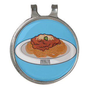 Spaghetti cartoon illustration Golf Hat Clip