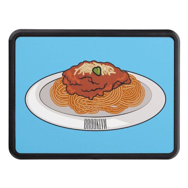  Spaghetti cartoon illustration Hitch Cover (Front)