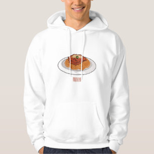  Spaghetti cartoon illustration Hoodie