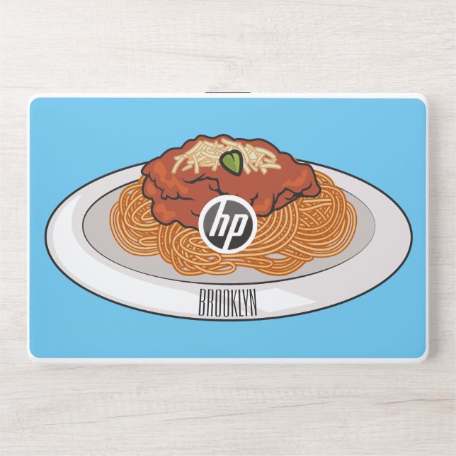  Spaghetti cartoon illustration HP Laptop Skin (Front)