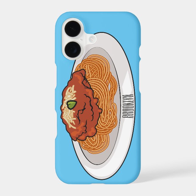 Spaghetti cartoon illustration iphone case (Back)