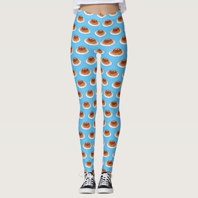  Spaghetti cartoon illustration Leggings (Front)