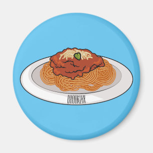  Spaghetti cartoon illustration Magnet