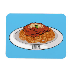 Spaghetti cartoon illustration Magnet