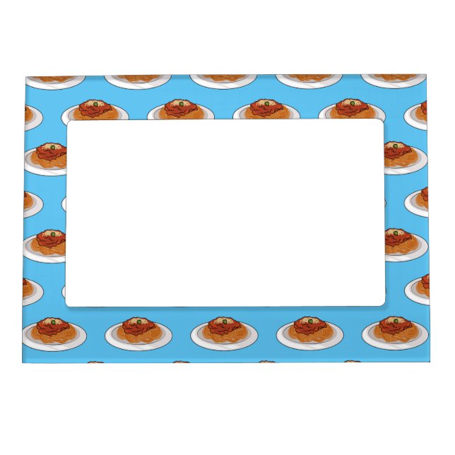  Spaghetti cartoon illustration Magnetic Frame (Front)