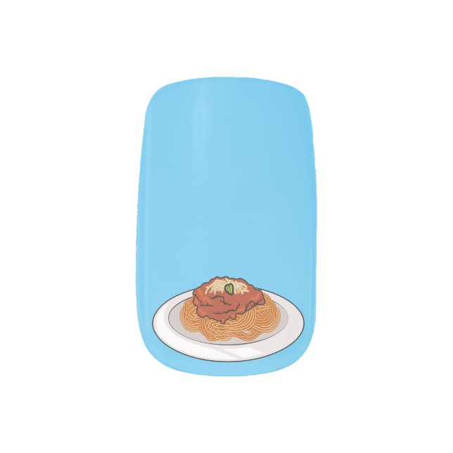 Spaghetti cartoon illustration Minx Nail Art (Left Thumb)