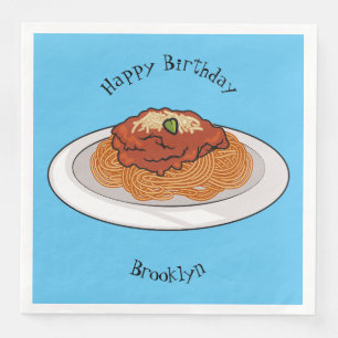 Spaghetti cartoon illustration Paper Dinner Napkins